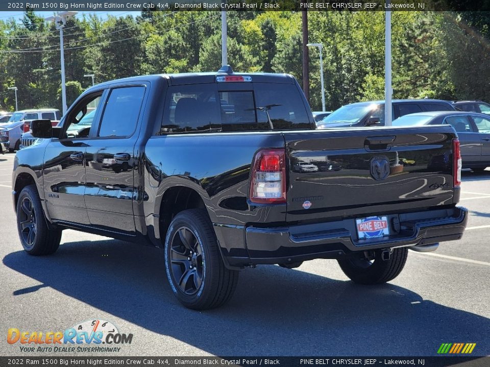 2022 Ram 1500 Big Horn Night Edition Crew Cab 4x4 Diamond Black Crystal Pearl / Black Photo #4