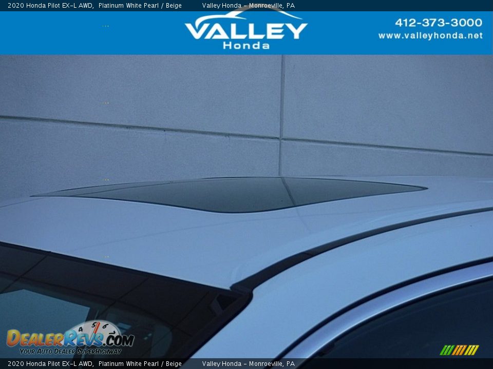 2020 Honda Pilot EX-L AWD Platinum White Pearl / Beige Photo #3