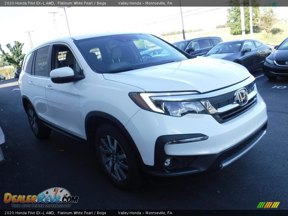 2020 Honda Pilot EX-L AWD Platinum White Pearl / Beige Photo #6