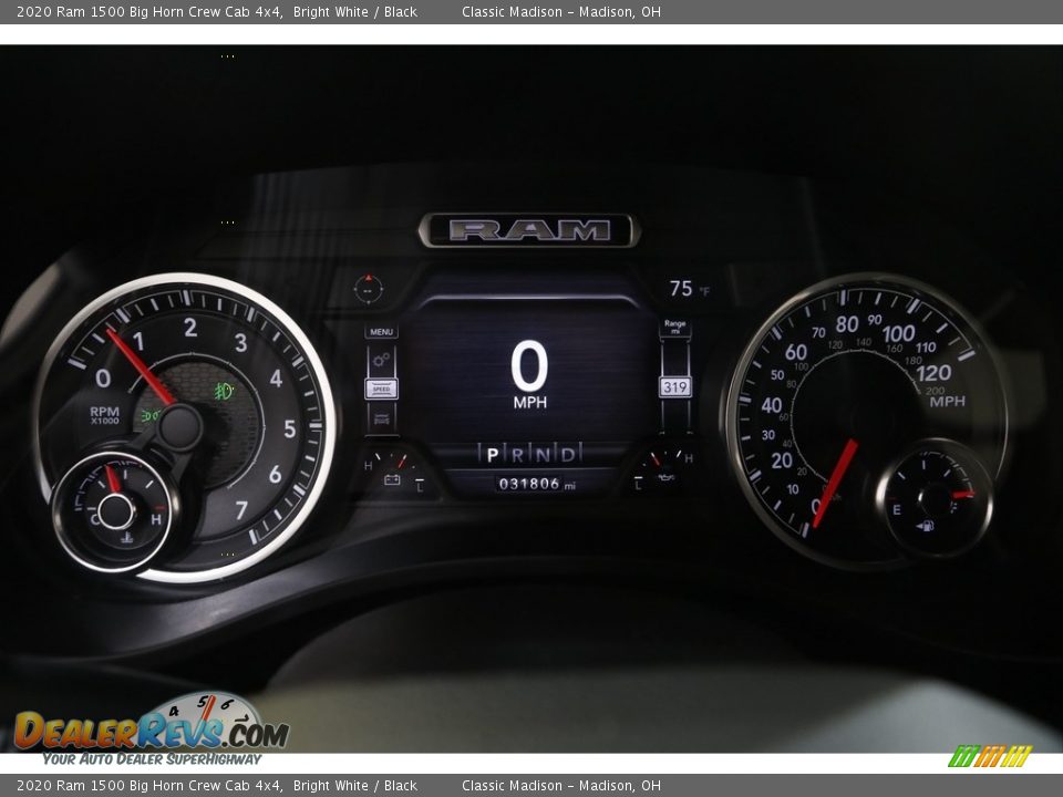 2020 Ram 1500 Big Horn Crew Cab 4x4 Bright White / Black Photo #8