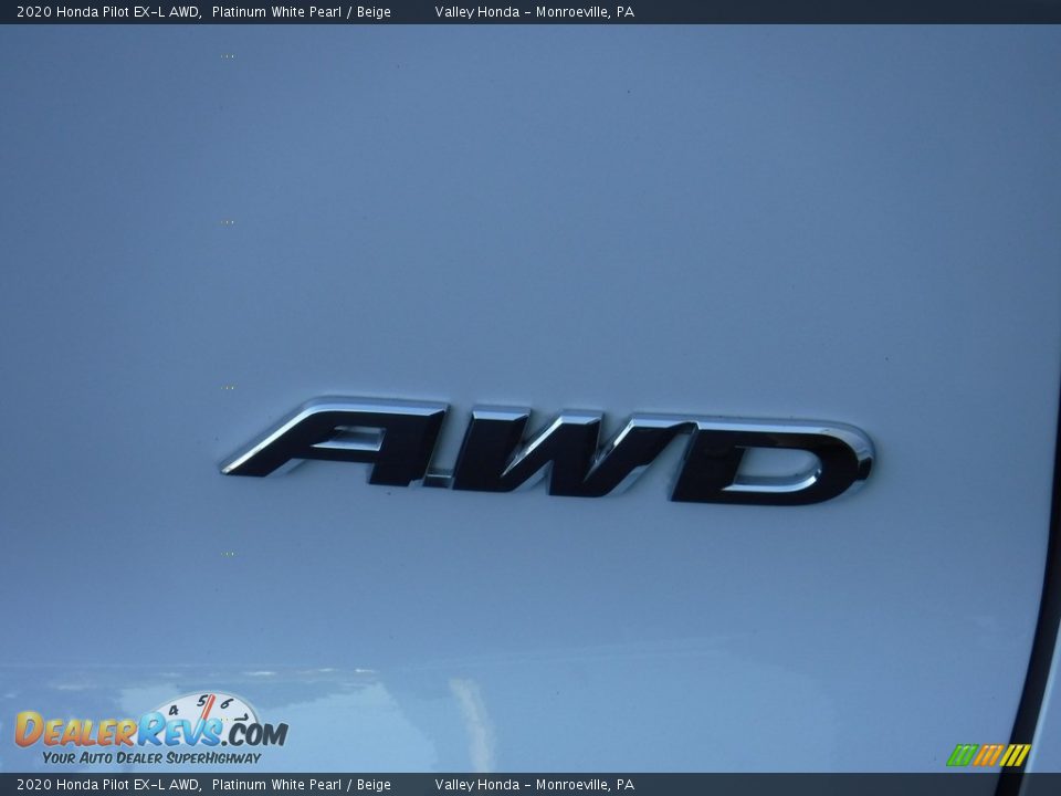 2020 Honda Pilot EX-L AWD Platinum White Pearl / Beige Photo #8