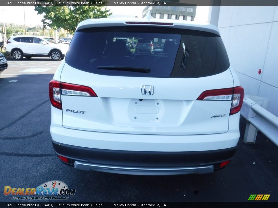 2020 Honda Pilot EX-L AWD Platinum White Pearl / Beige Photo #9