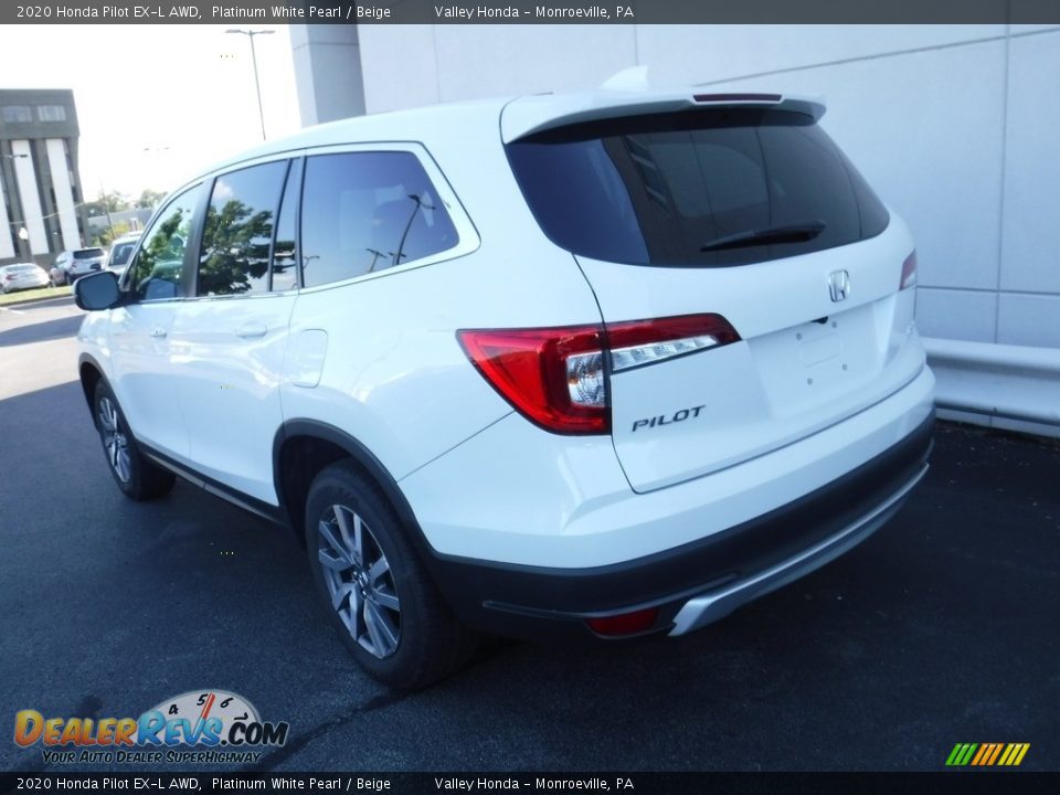 2020 Honda Pilot EX-L AWD Platinum White Pearl / Beige Photo #10