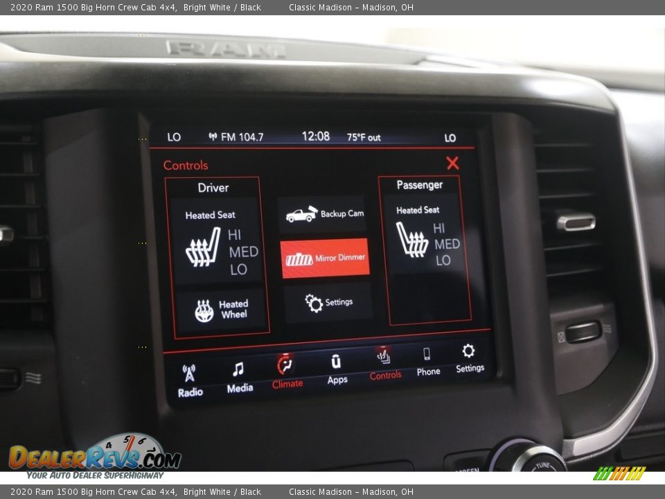 2020 Ram 1500 Big Horn Crew Cab 4x4 Bright White / Black Photo #12