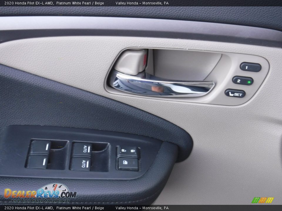 2020 Honda Pilot EX-L AWD Platinum White Pearl / Beige Photo #14