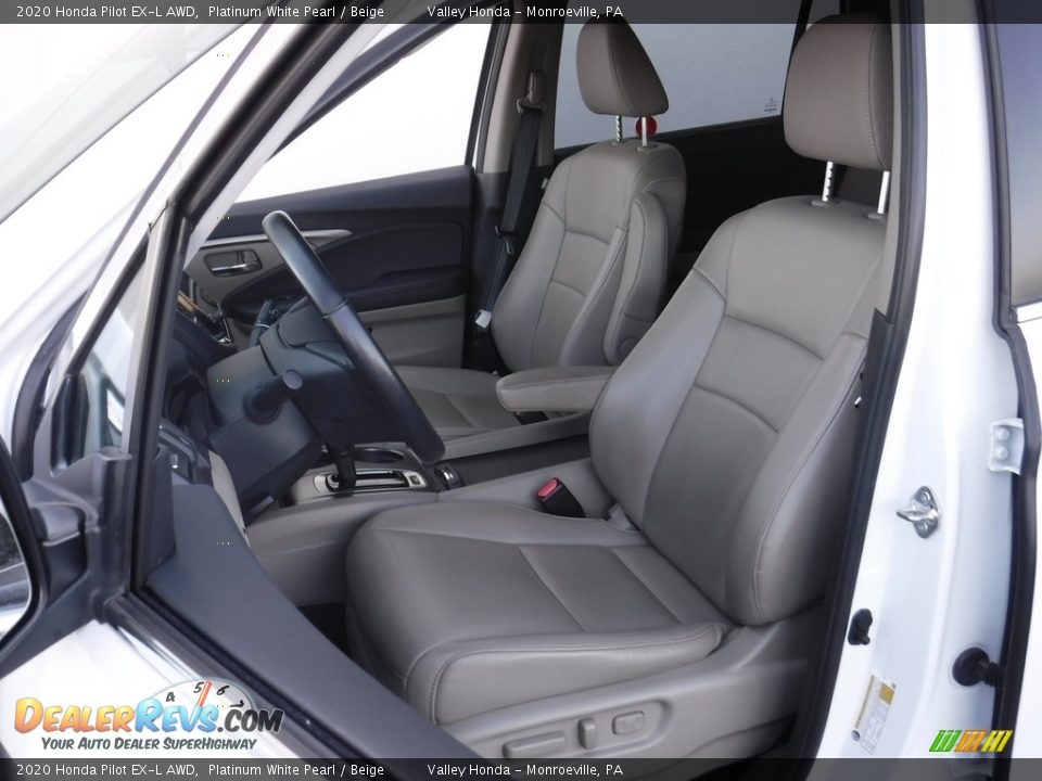 2020 Honda Pilot EX-L AWD Platinum White Pearl / Beige Photo #16
