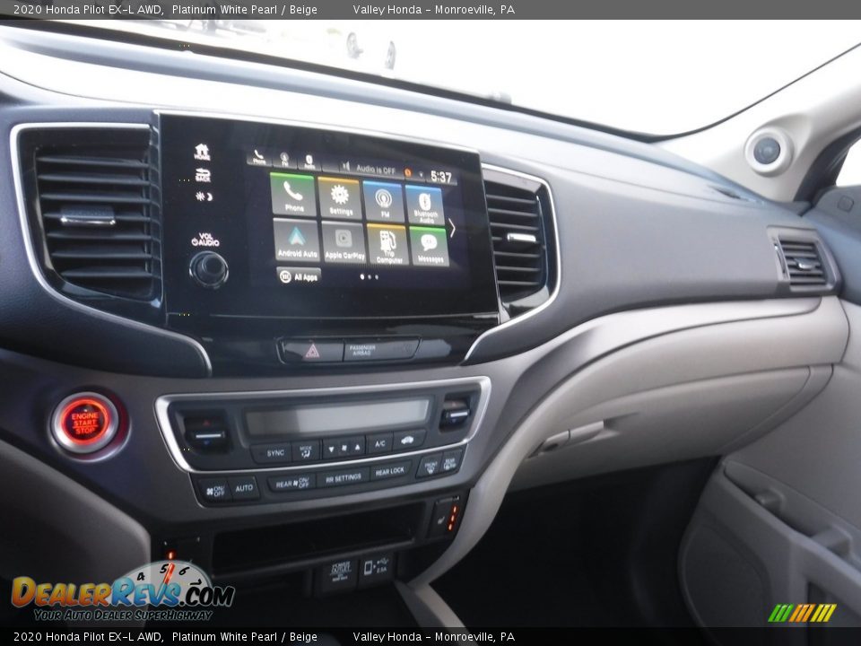 2020 Honda Pilot EX-L AWD Platinum White Pearl / Beige Photo #18
