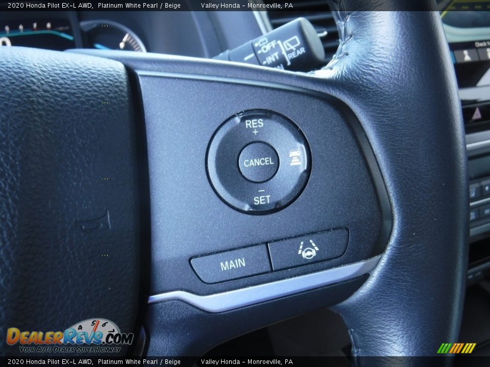 2020 Honda Pilot EX-L AWD Platinum White Pearl / Beige Photo #26