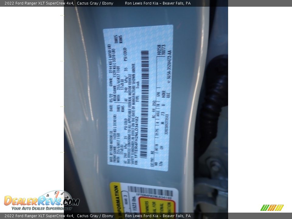 2022 Ford Ranger XLT SuperCrew 4x4 Cactus Gray / Ebony Photo #20