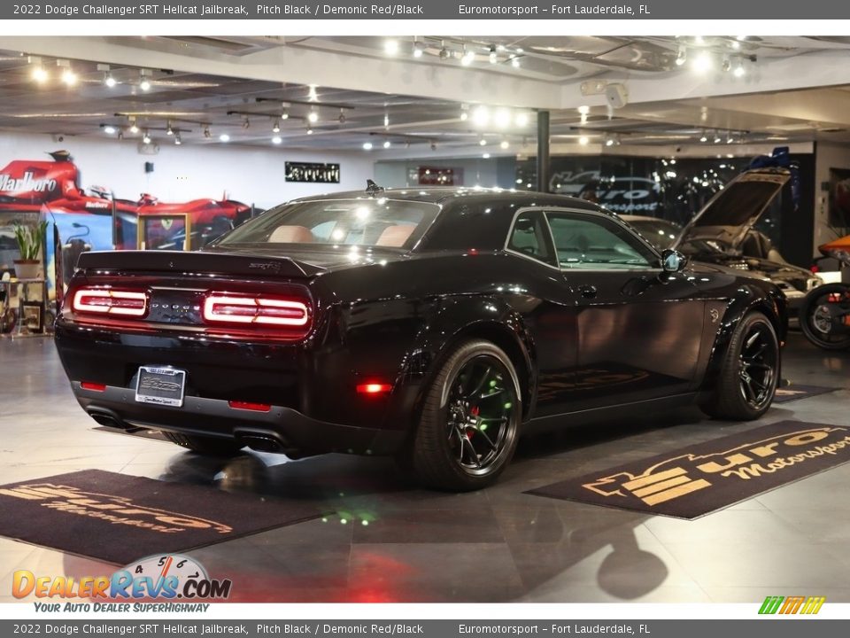 2022 Dodge Challenger SRT Hellcat Jailbreak Pitch Black / Demonic Red/Black Photo #8