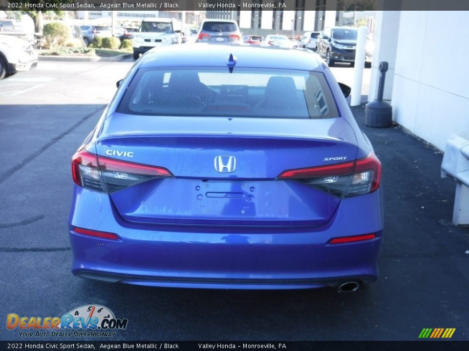 2022 Honda Civic Sport Sedan Aegean Blue Metallic / Black Photo #6