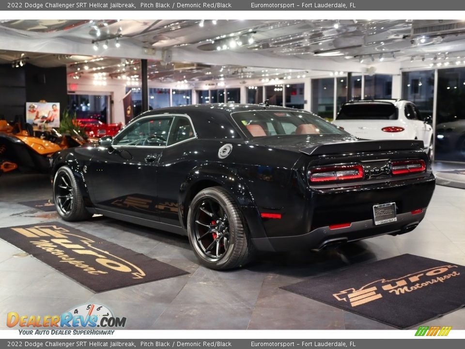 2022 Dodge Challenger SRT Hellcat Jailbreak Pitch Black / Demonic Red/Black Photo #12