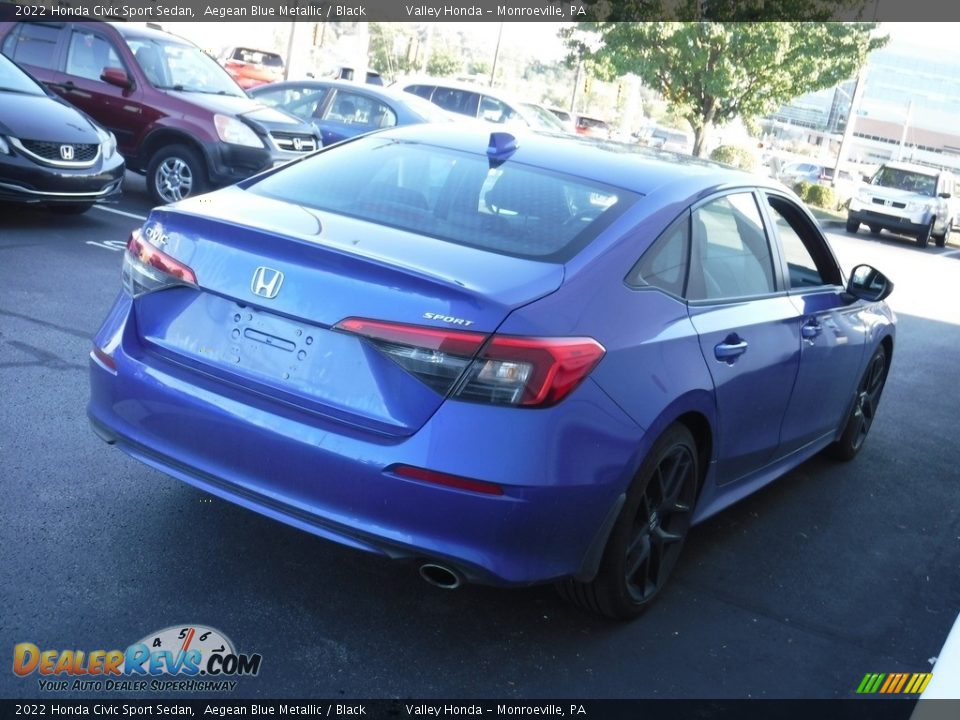 2022 Honda Civic Sport Sedan Aegean Blue Metallic / Black Photo #7