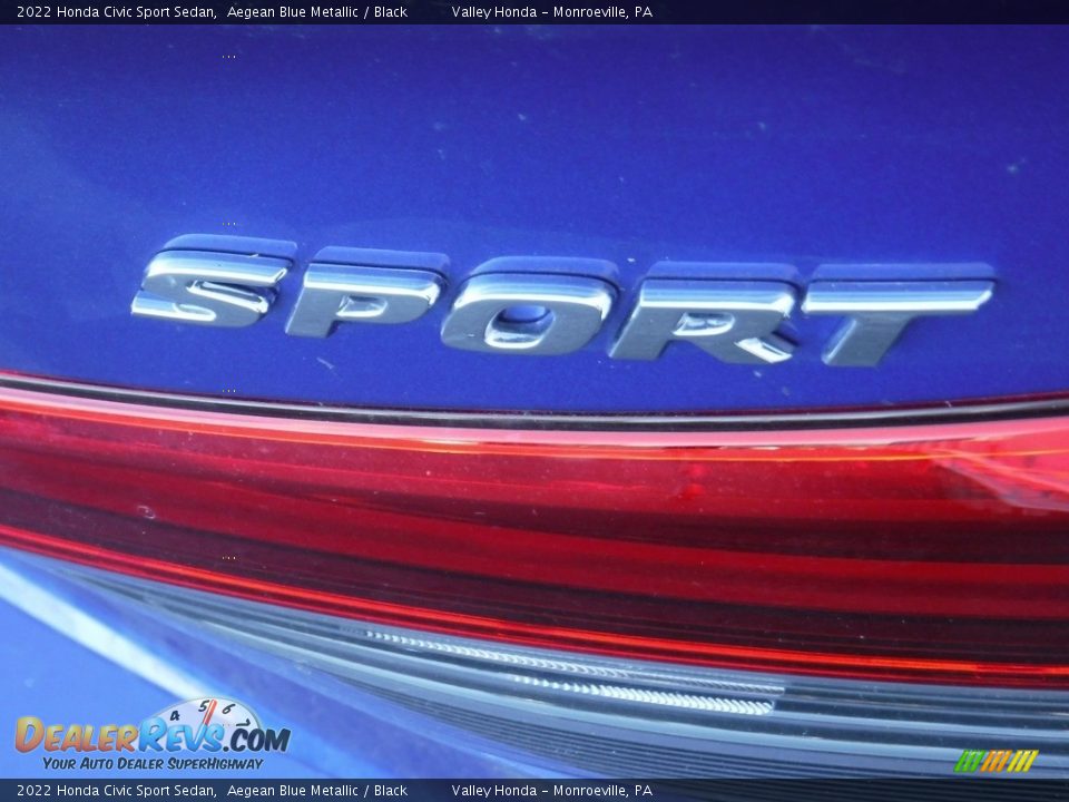 2022 Honda Civic Sport Sedan Aegean Blue Metallic / Black Photo #8
