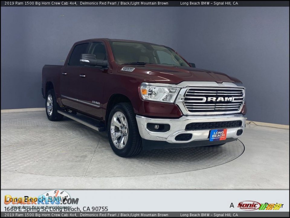 2019 Ram 1500 Big Horn Crew Cab 4x4 Delmonico Red Pearl / Black/Light Mountain Brown Photo #1