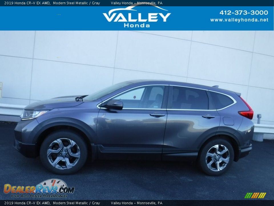 2019 Honda CR-V EX AWD Modern Steel Metallic / Gray Photo #2