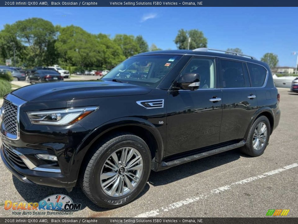 2018 Infiniti QX80 AWD Black Obsidian / Graphite Photo #1