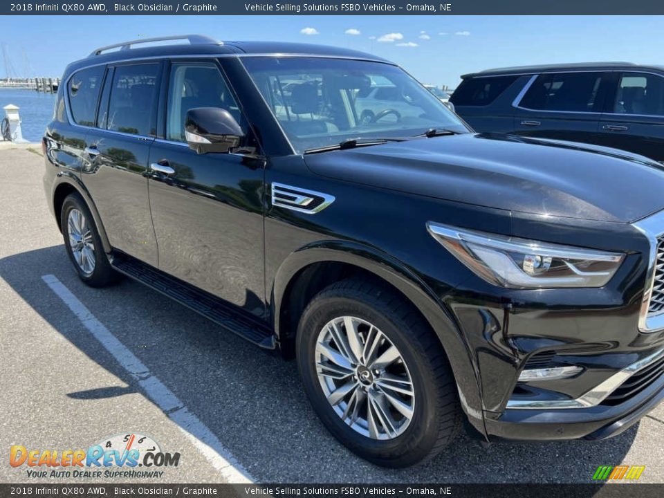 2018 Infiniti QX80 AWD Black Obsidian / Graphite Photo #4