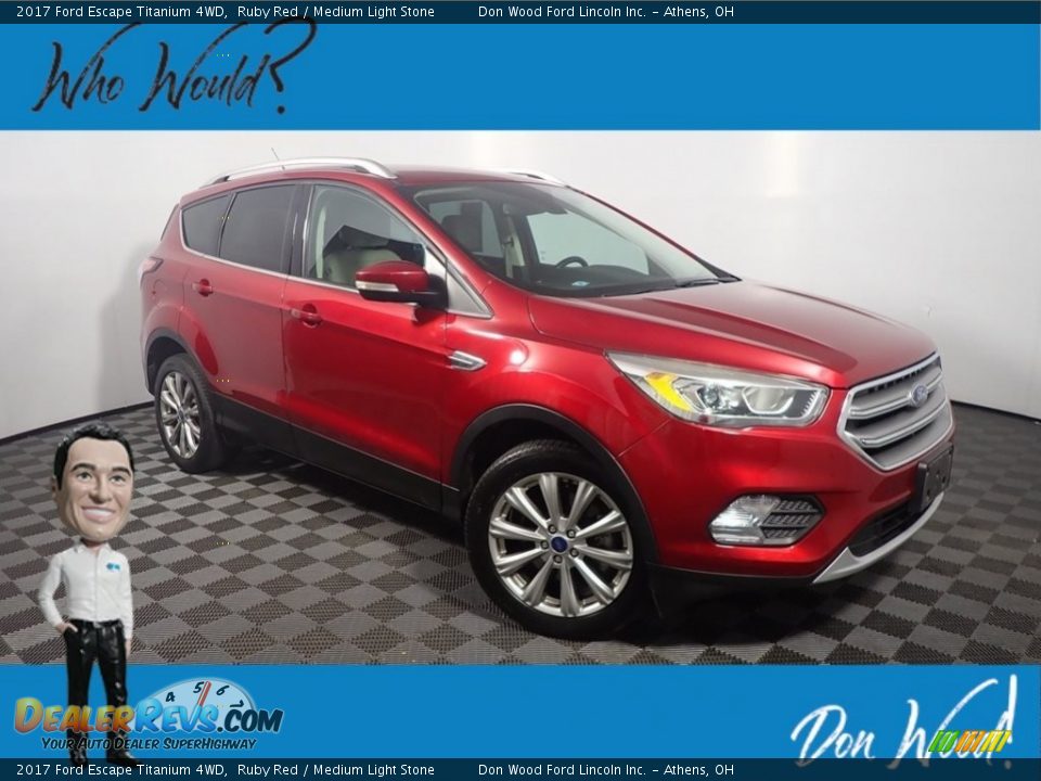 2017 Ford Escape Titanium 4WD Ruby Red / Medium Light Stone Photo #1