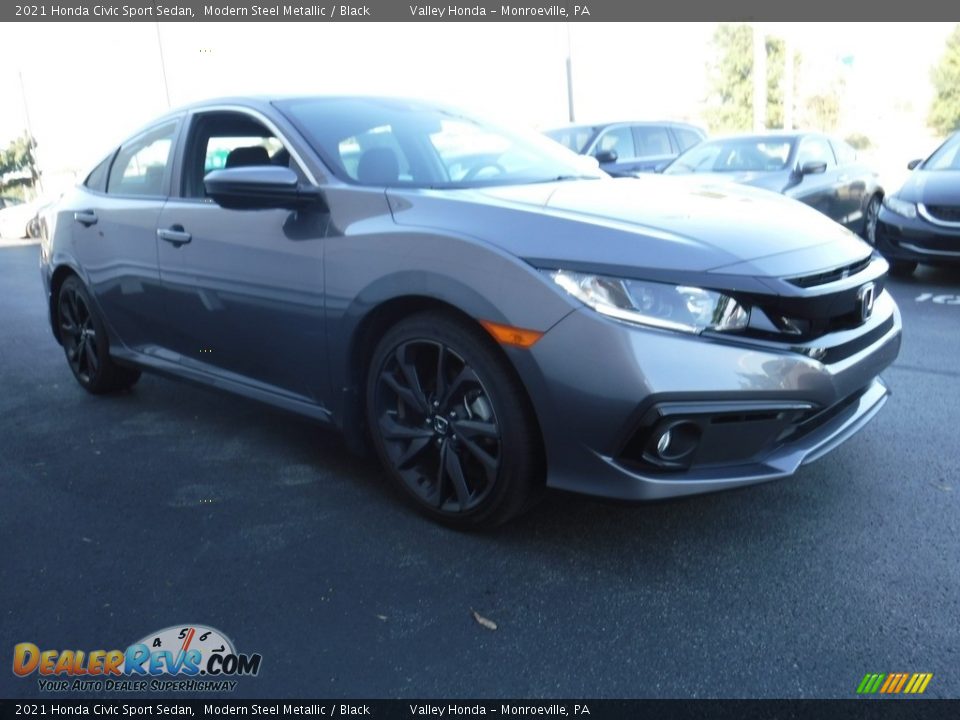 2021 Honda Civic Sport Sedan Modern Steel Metallic / Black Photo #6