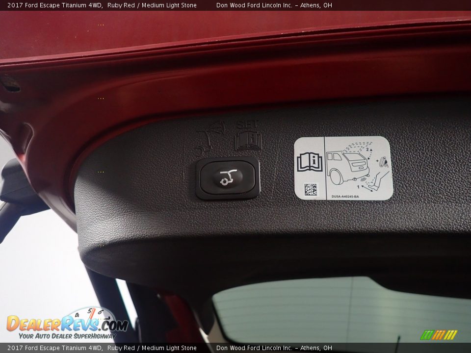 2017 Ford Escape Titanium 4WD Ruby Red / Medium Light Stone Photo #16