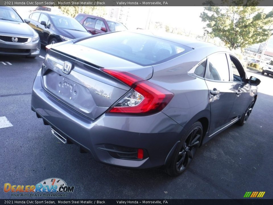 2021 Honda Civic Sport Sedan Modern Steel Metallic / Black Photo #7