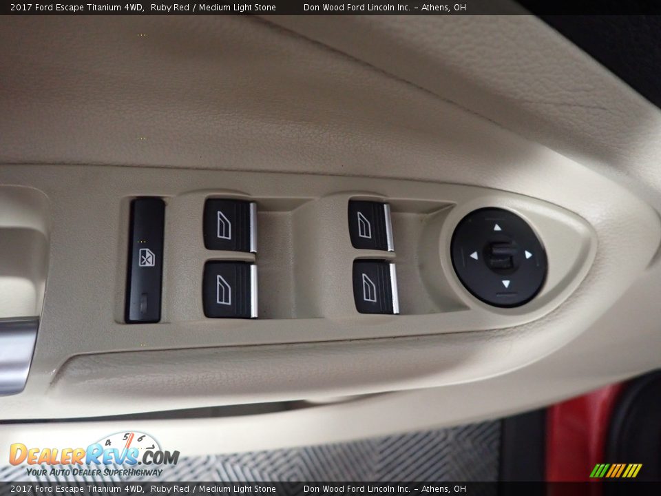 2017 Ford Escape Titanium 4WD Ruby Red / Medium Light Stone Photo #24