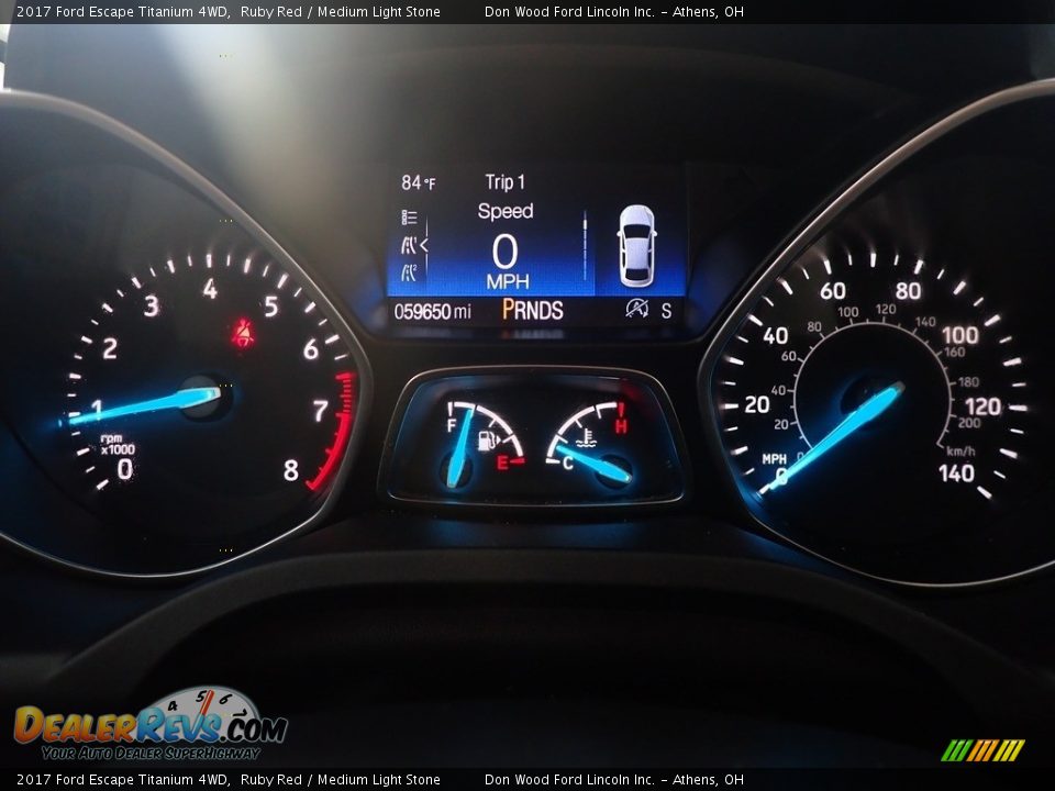 2017 Ford Escape Titanium 4WD Ruby Red / Medium Light Stone Photo #31