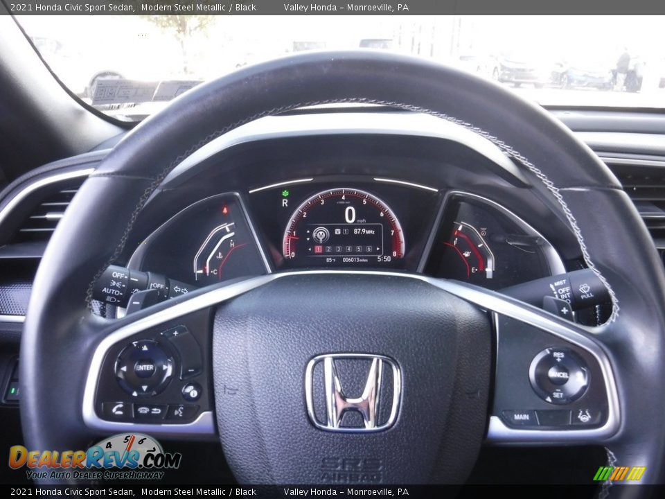 2021 Honda Civic Sport Sedan Modern Steel Metallic / Black Photo #23
