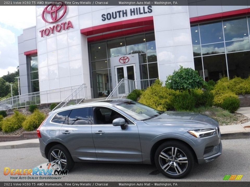 2021 Volvo XC60 T5 AWD Momentum Pine Grey Metallic / Charcoal Photo #2