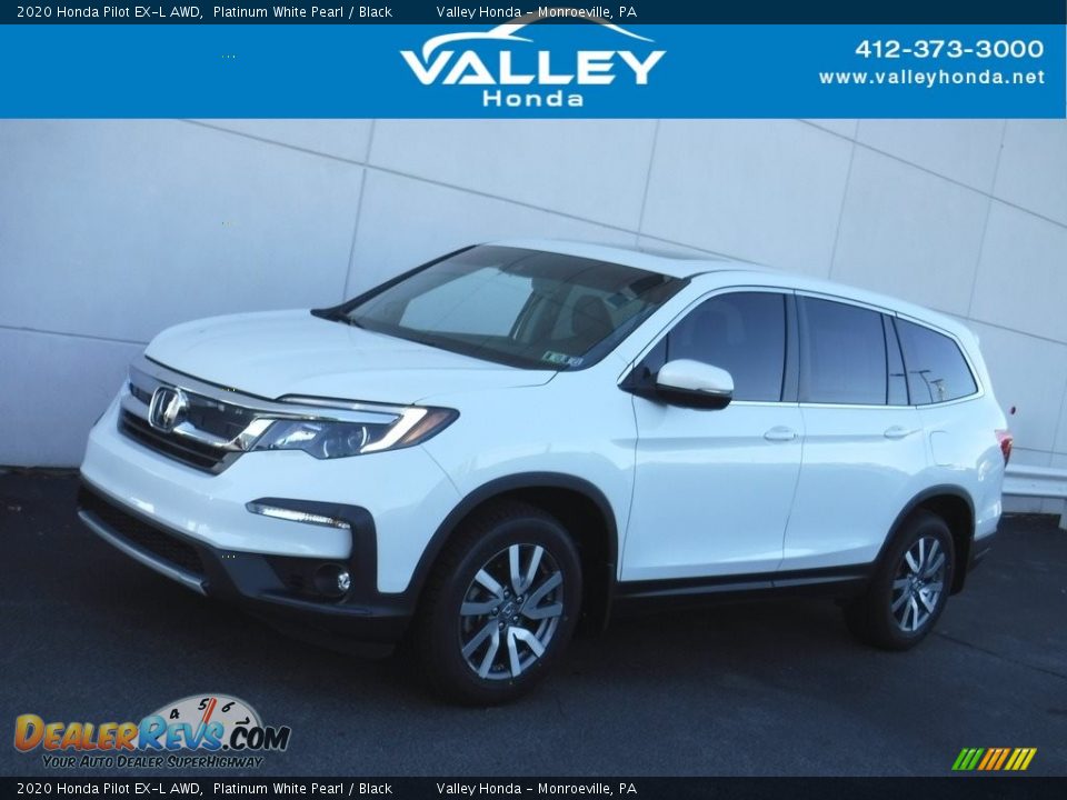 2020 Honda Pilot EX-L AWD Platinum White Pearl / Black Photo #1