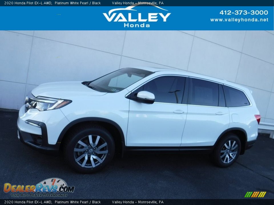 2020 Honda Pilot EX-L AWD Platinum White Pearl / Black Photo #2