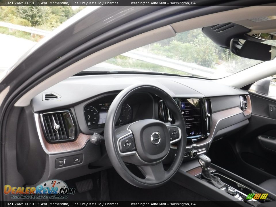 2021 Volvo XC60 T5 AWD Momentum Pine Grey Metallic / Charcoal Photo #14