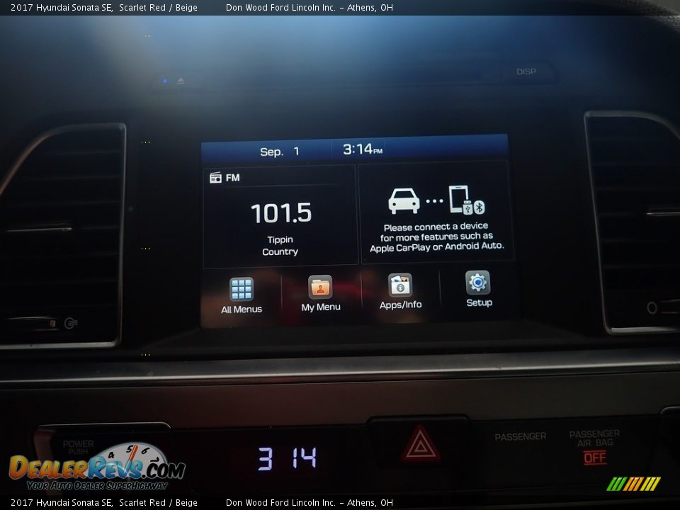 2017 Hyundai Sonata SE Scarlet Red / Beige Photo #25