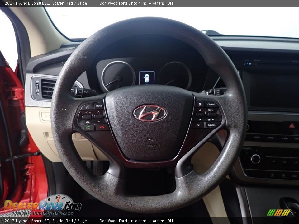 2017 Hyundai Sonata SE Scarlet Red / Beige Photo #26