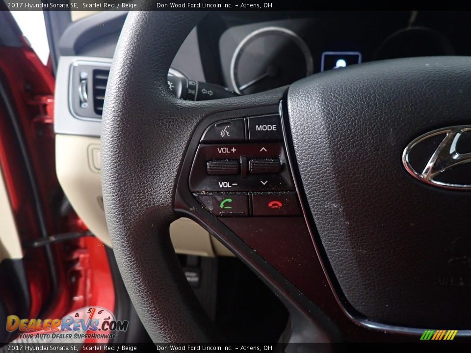 2017 Hyundai Sonata SE Scarlet Red / Beige Photo #28