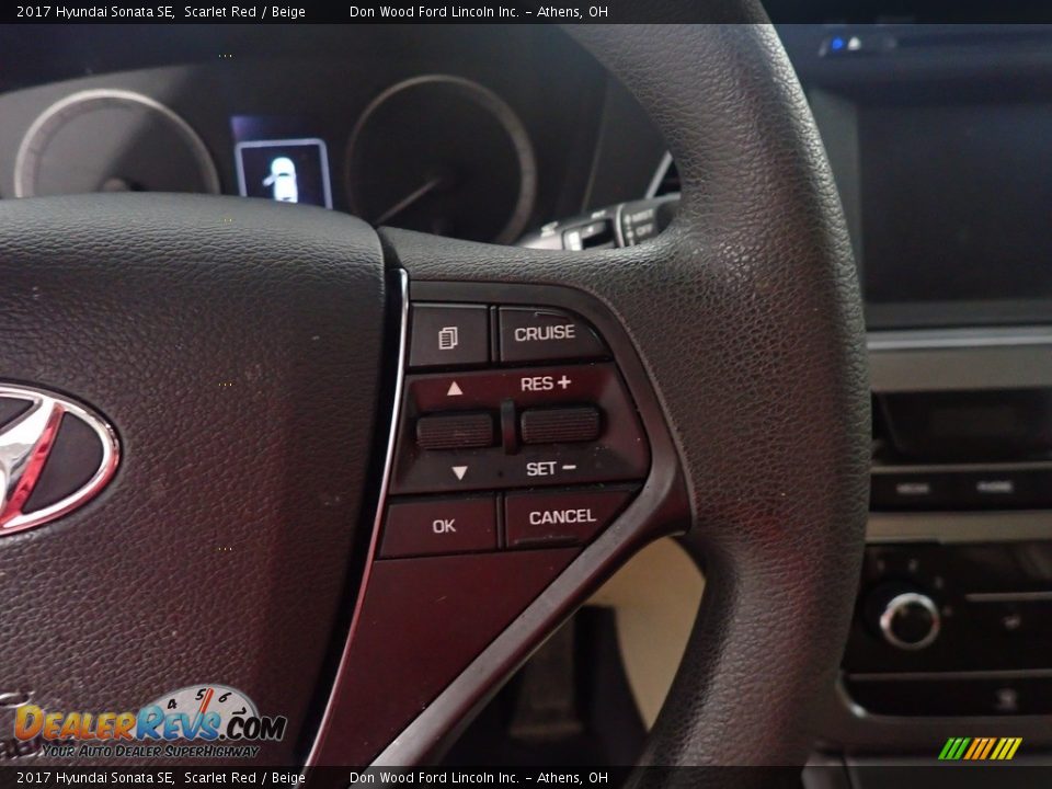 2017 Hyundai Sonata SE Scarlet Red / Beige Photo #29