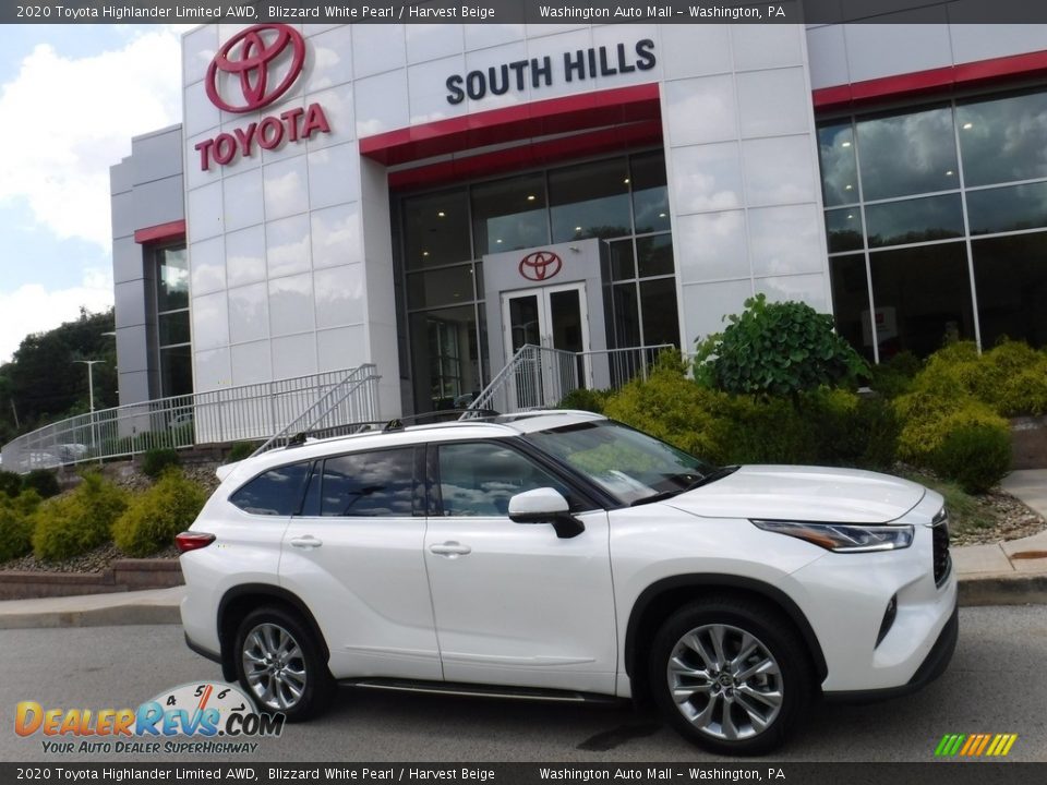 2020 Toyota Highlander Limited AWD Blizzard White Pearl / Harvest Beige Photo #2