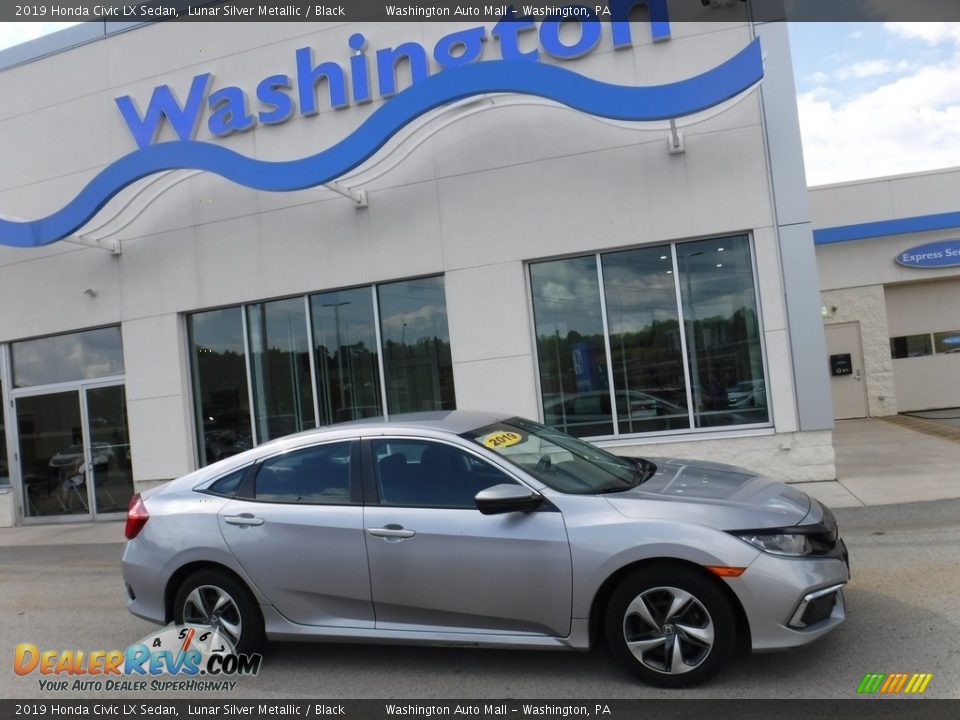 2019 Honda Civic LX Sedan Lunar Silver Metallic / Black Photo #2