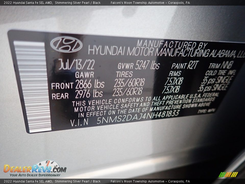 2022 Hyundai Santa Fe SEL AWD Shimmering Silver Pearl / Black Photo #18