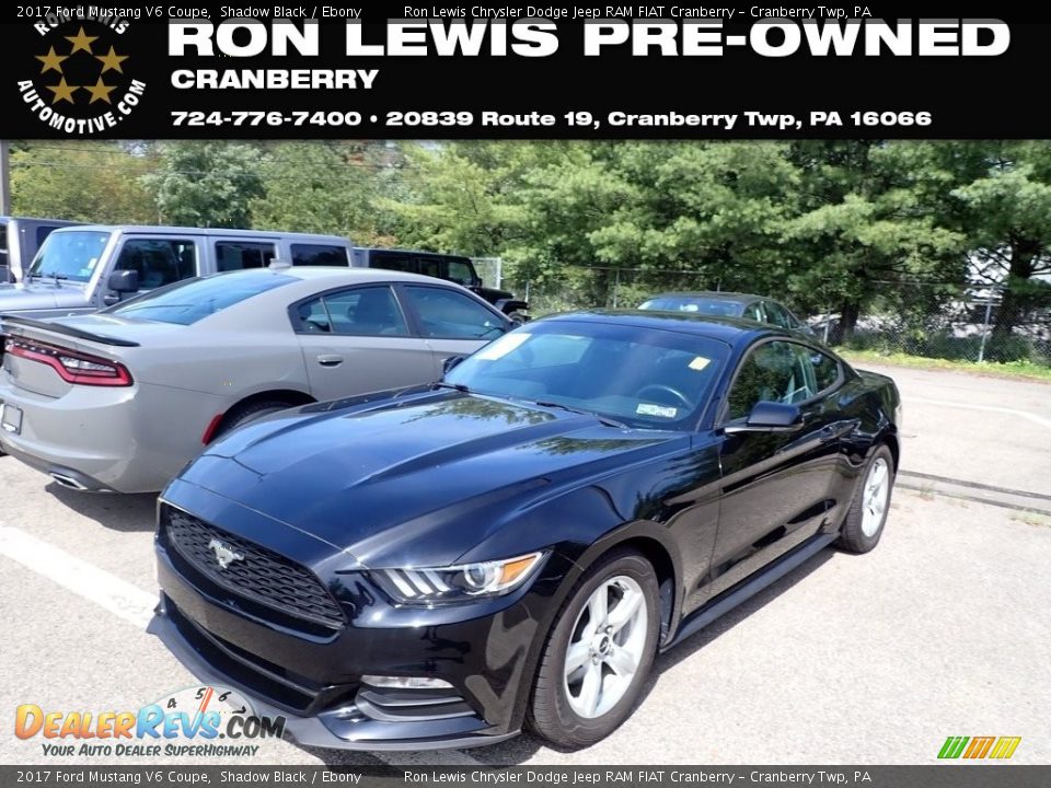 2017 Ford Mustang V6 Coupe Shadow Black / Ebony Photo #1