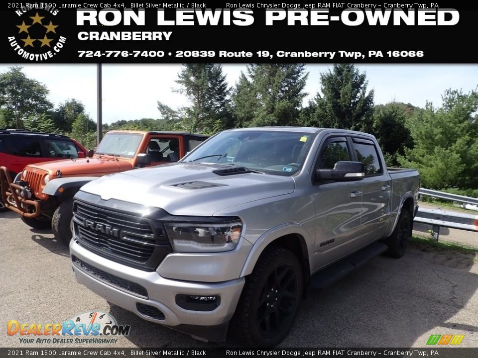 2021 Ram 1500 Laramie Crew Cab 4x4 Billet Silver Metallic / Black Photo #1