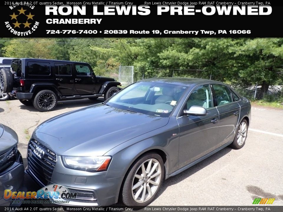 2014 Audi A4 2.0T quattro Sedan Monsoon Grey Metallic / Titanium Grey Photo #1