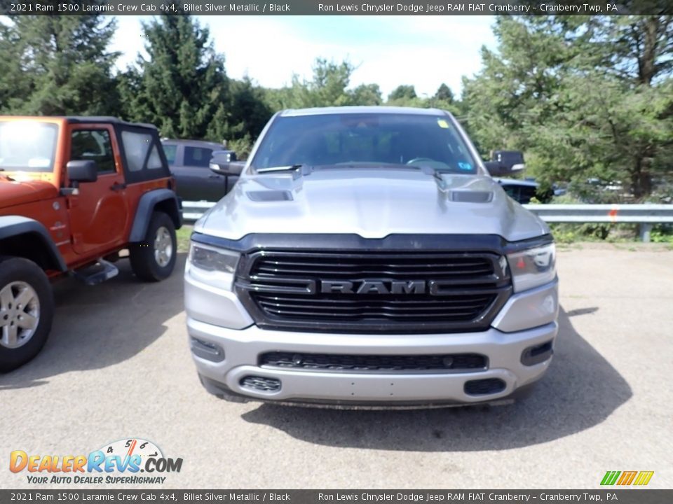 2021 Ram 1500 Laramie Crew Cab 4x4 Billet Silver Metallic / Black Photo #2