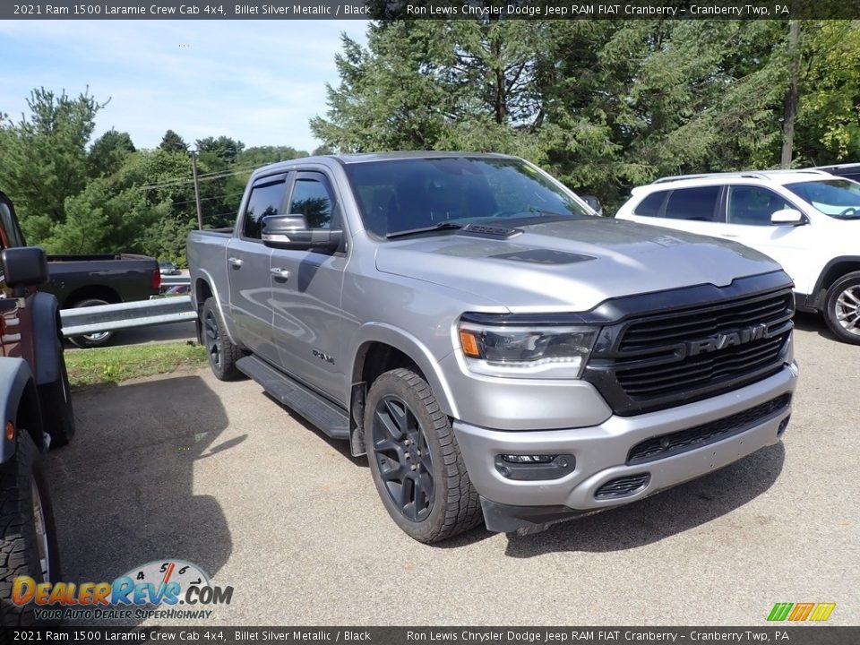 2021 Ram 1500 Laramie Crew Cab 4x4 Billet Silver Metallic / Black Photo #3