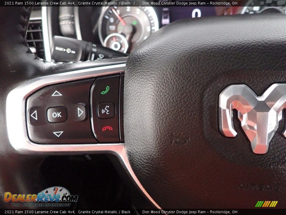 2021 Ram 1500 Laramie Crew Cab 4x4 Granite Crystal Metallic / Black Photo #16