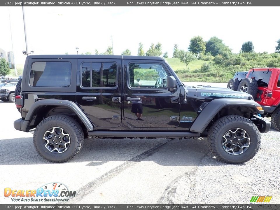 Black 2023 Jeep Wrangler Unlimited Rubicon 4XE Hybrid Photo #6