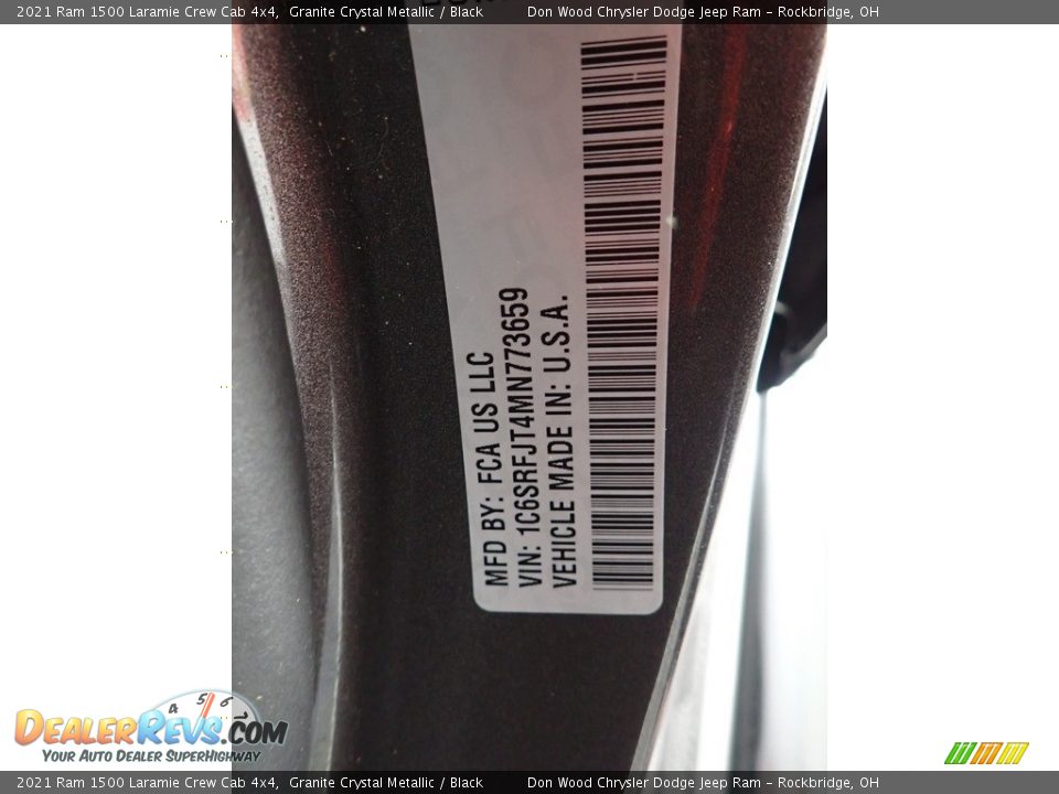 2021 Ram 1500 Laramie Crew Cab 4x4 Granite Crystal Metallic / Black Photo #34
