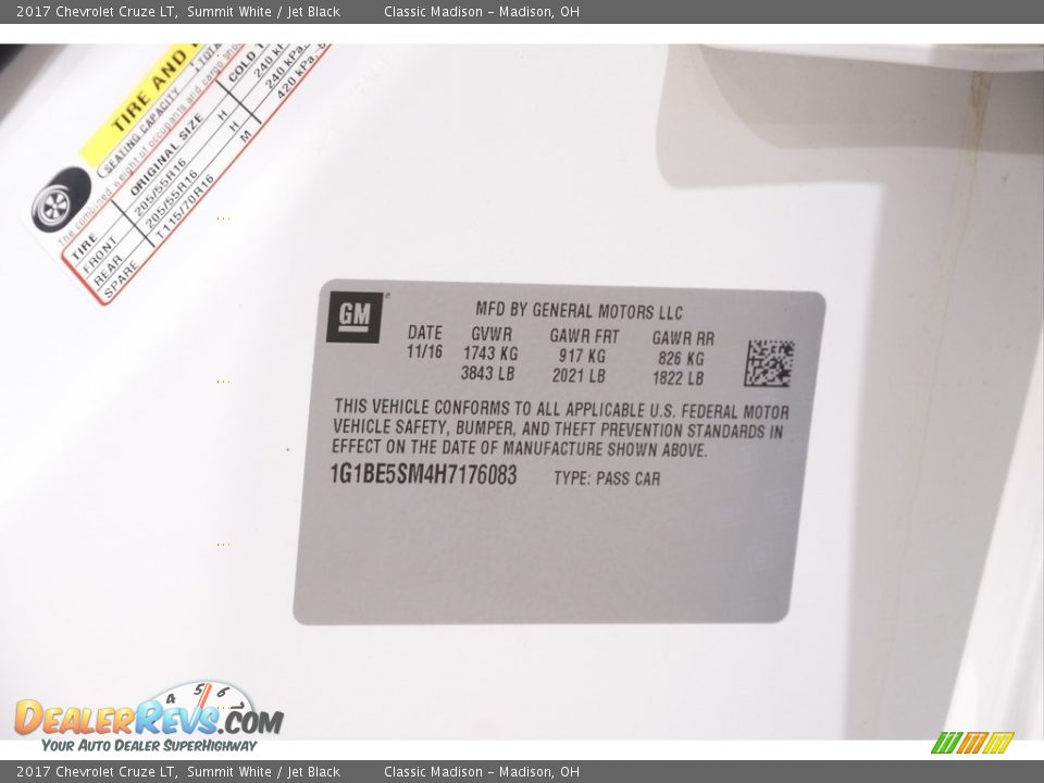 2017 Chevrolet Cruze LT Summit White / Jet Black Photo #21
