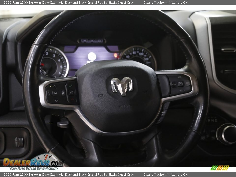 2020 Ram 1500 Big Horn Crew Cab 4x4 Diamond Black Crystal Pearl / Black/Diesel Gray Photo #7